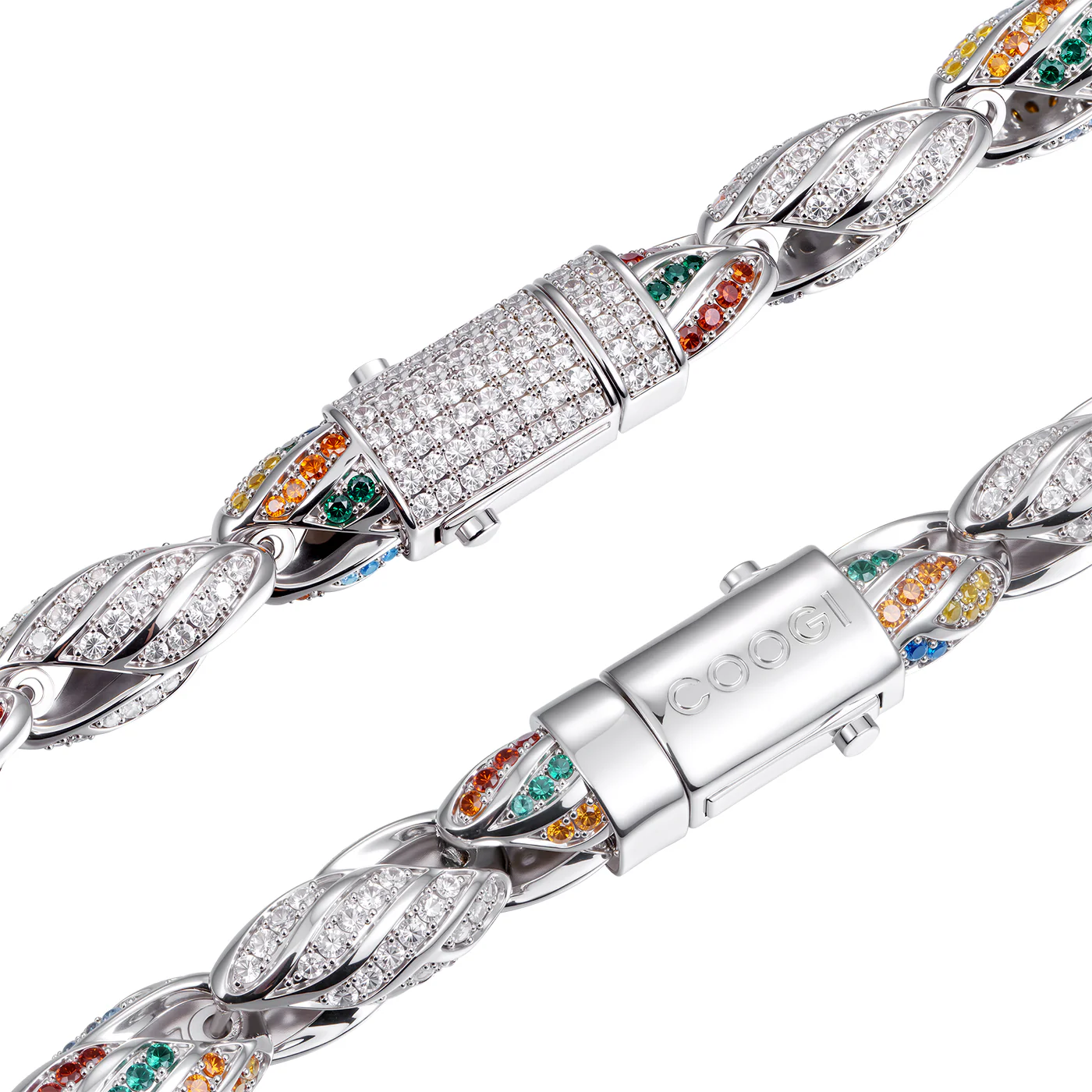 COOGI Twisted Rope Necklace "The Outback" - White Gold Plated - Image 5